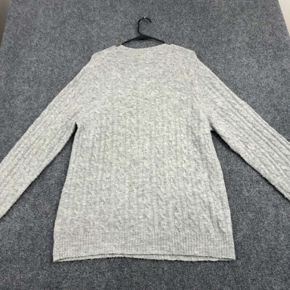Bonobos Sweater Mens L Gray Merino Wool Alpaca Cable Knit Crewneck Slim Fit